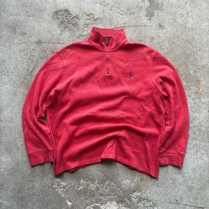 Ralph Lauren Red Zip quarter zip sweater